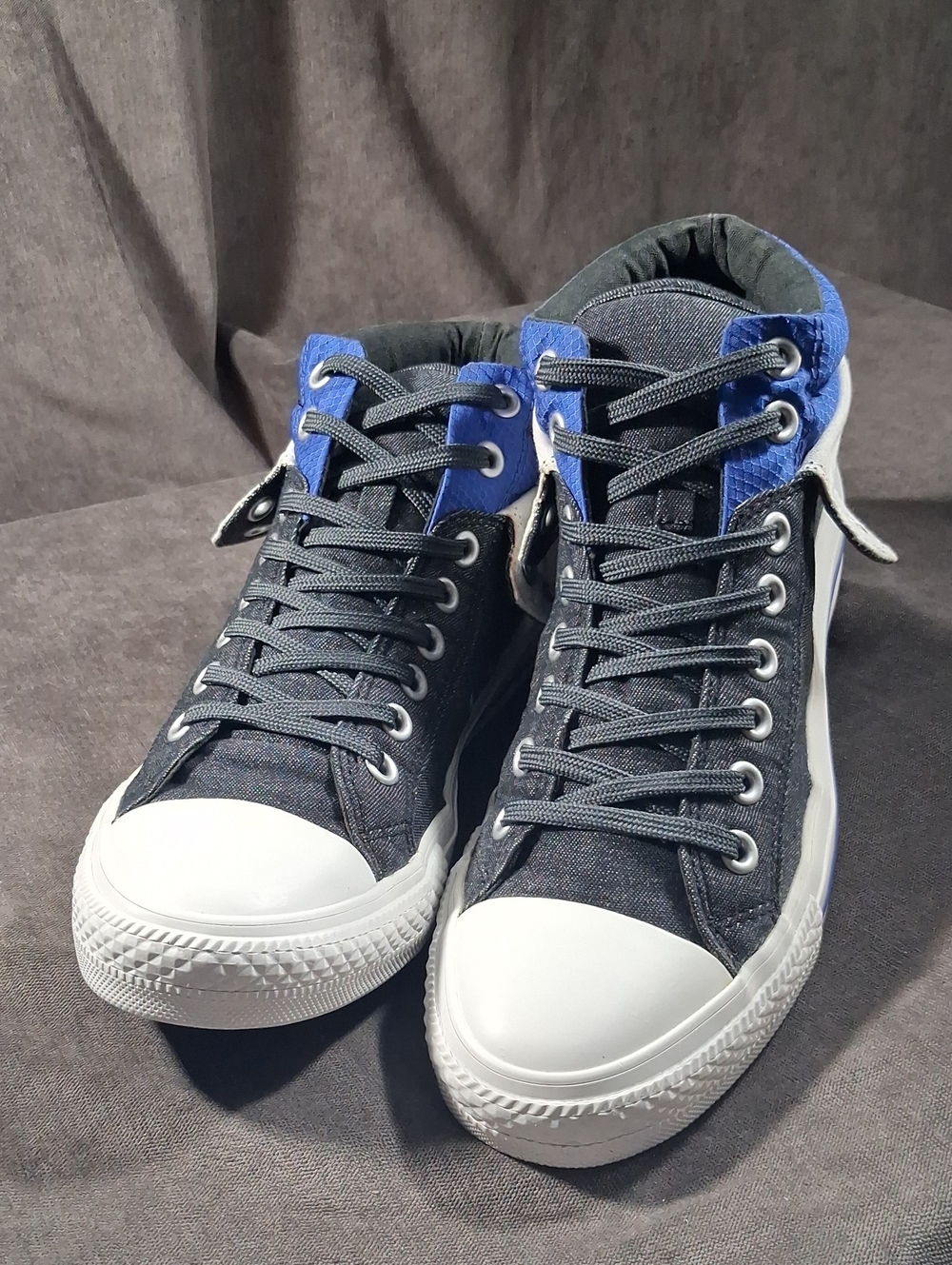 Converse Chuck Taylor All Star Denim Layer Mid Fold Canvas Sneakers VG- US 10.5